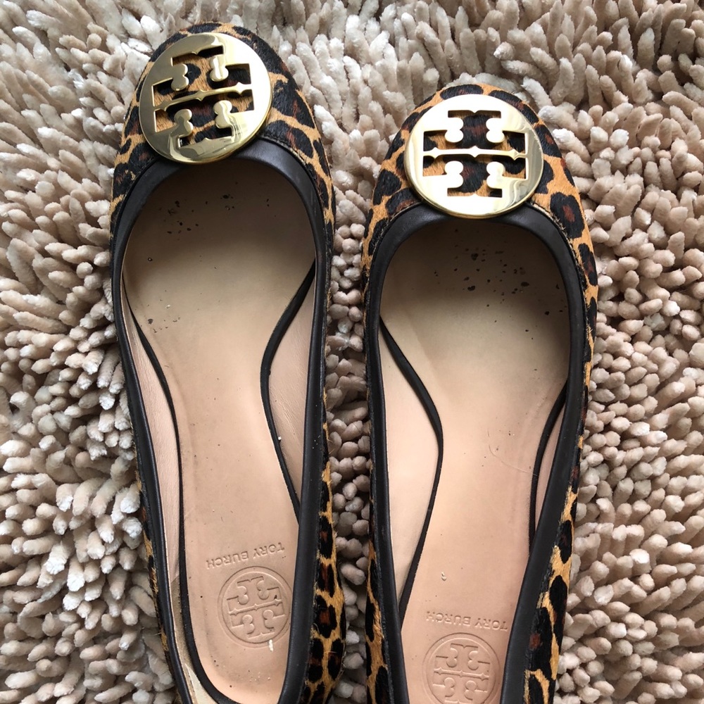 New Tory Burch calf hair cheetah flats